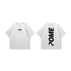 POME minimalist oversized tee with ascending back logo black