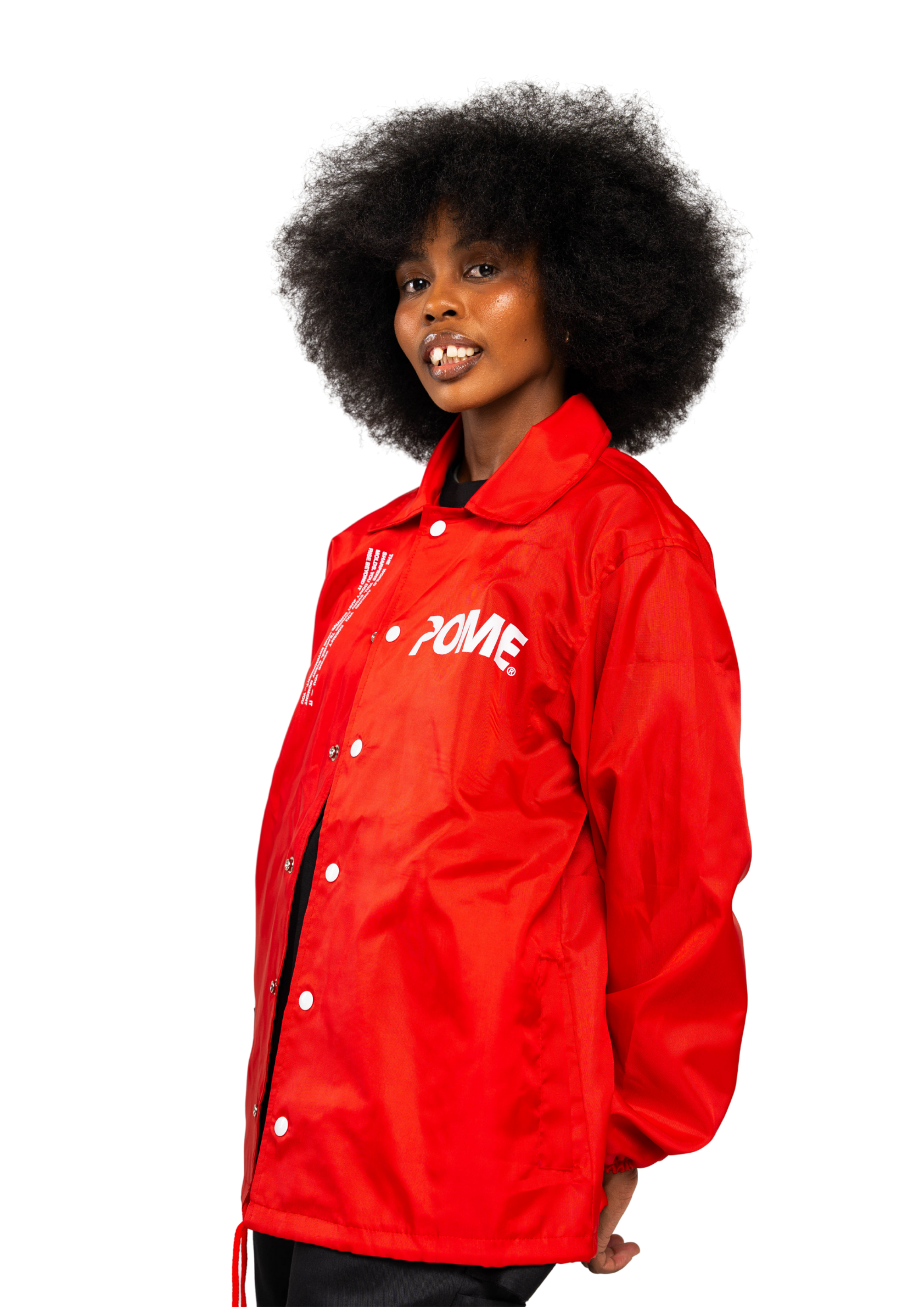 POME coach jacket iron red summer streetwear lightweight