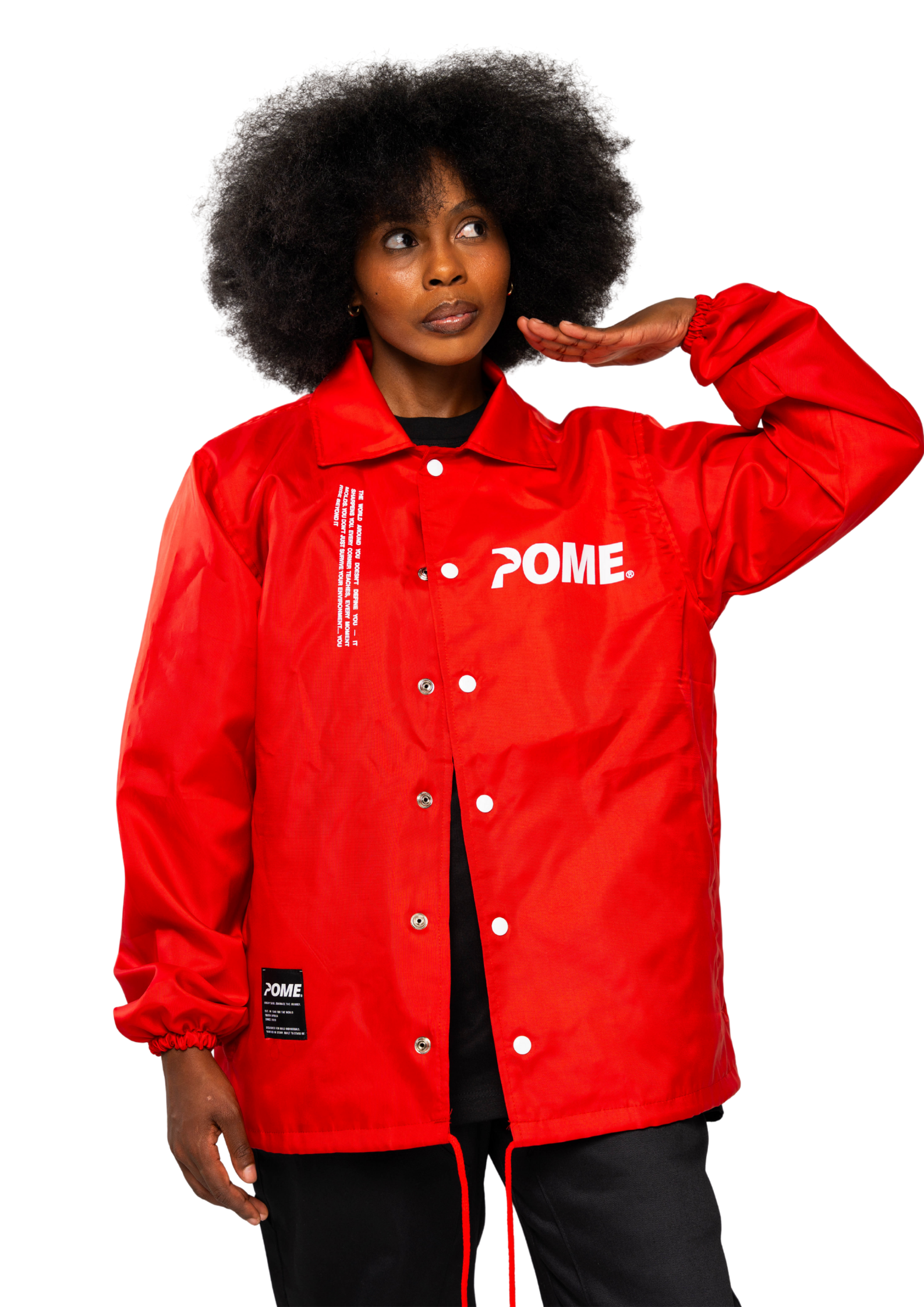 POME coach jacket iron red summer streetwear lightweight