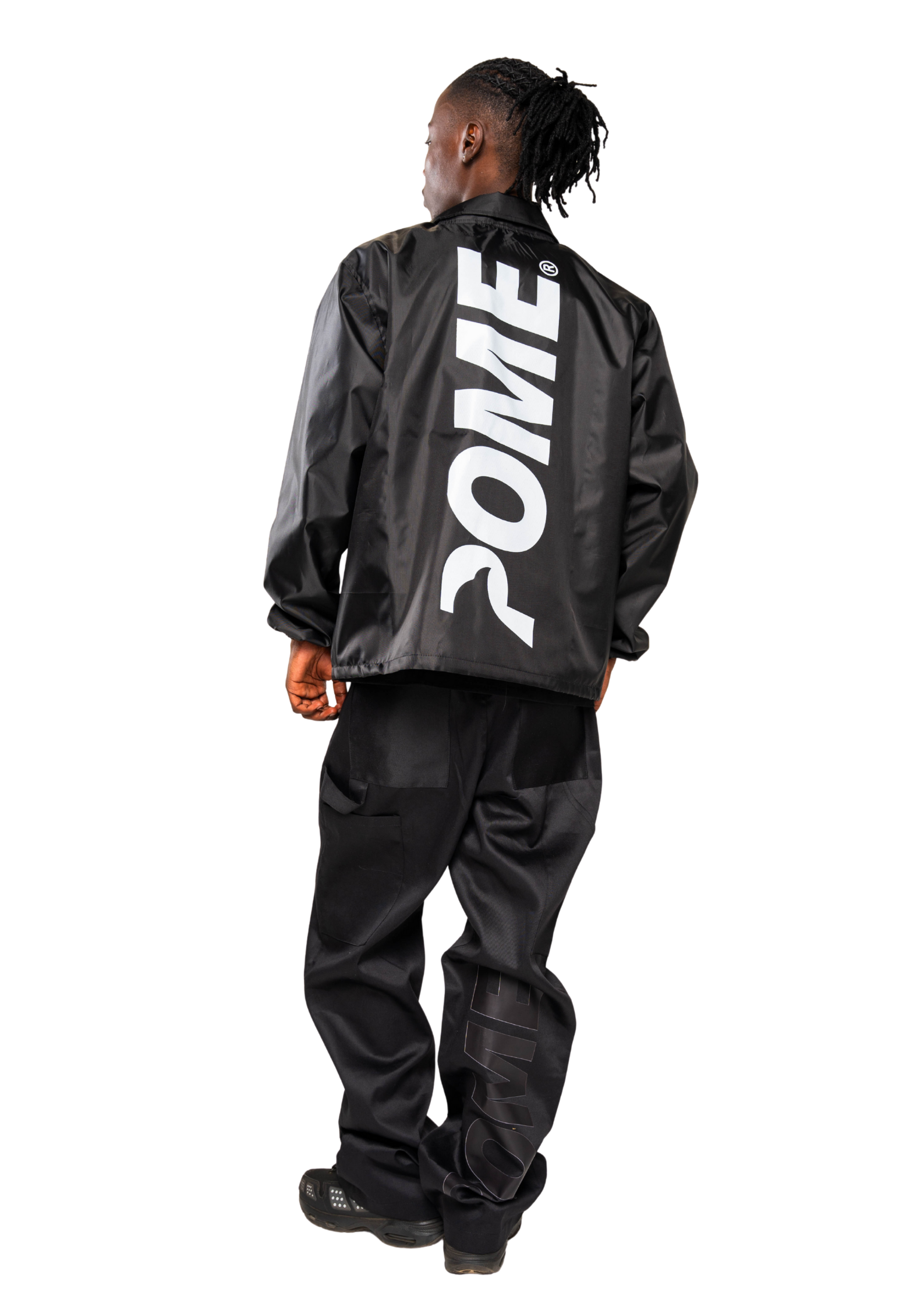 POME midnight black coach jacket streetwear utilitarian