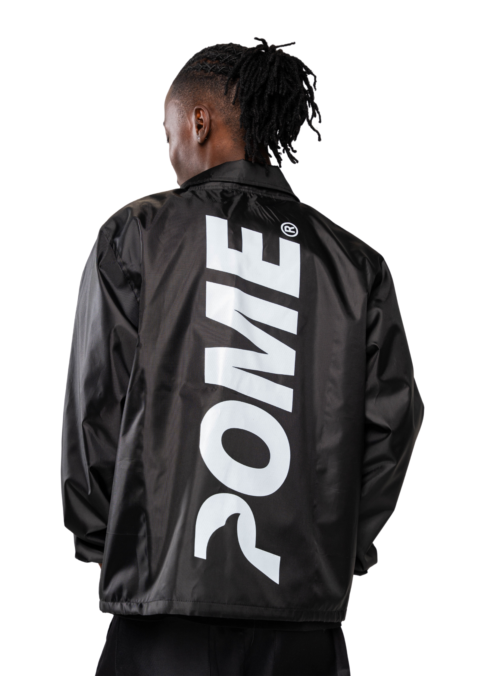 POME midnight black coach jacket streetwear utilitarian