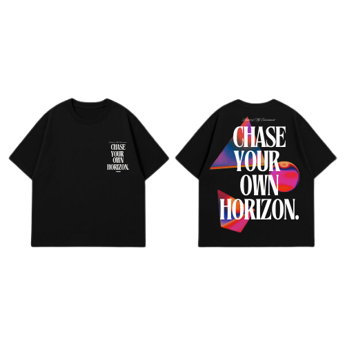 POME oversized tee chase your own horizon black