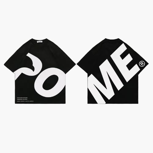 POME oversized tee logo separation streetwear white