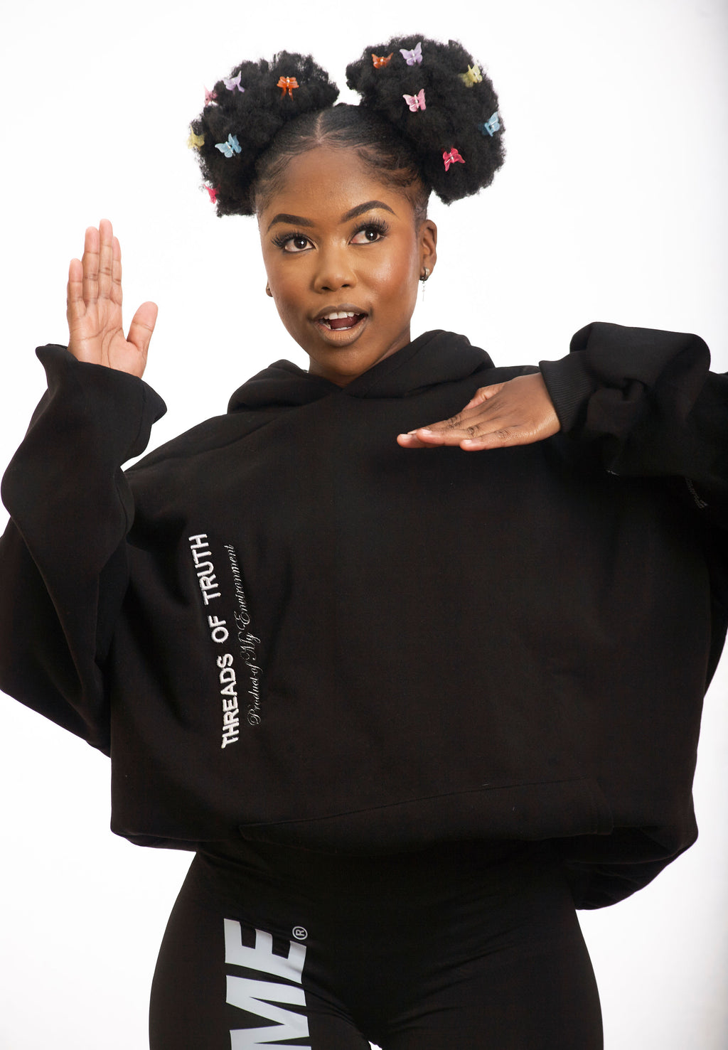 POME heavyweight black hoodie thread of truth streetwear