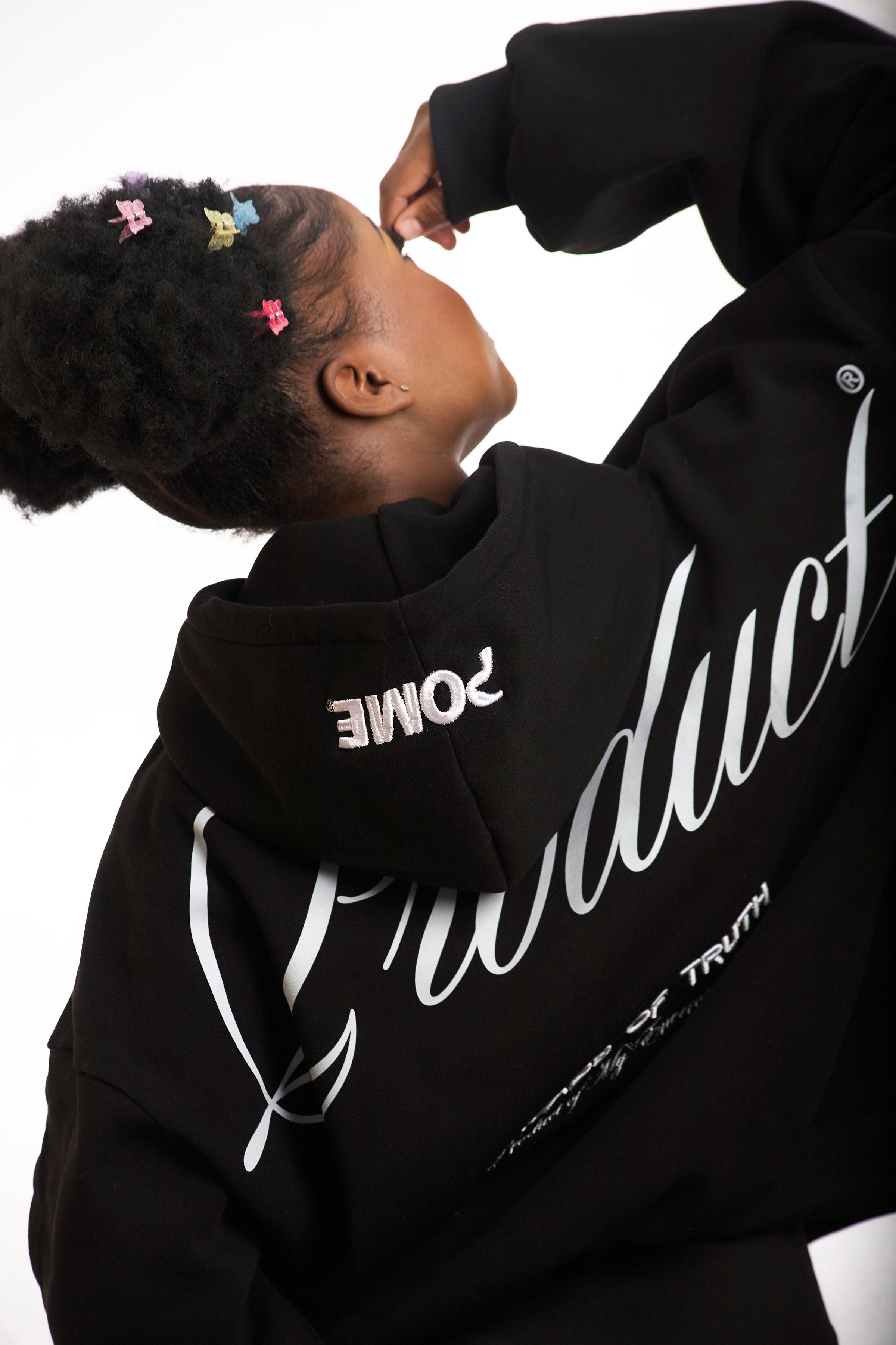 POME heavyweight black hoodie thread of truth streetwear